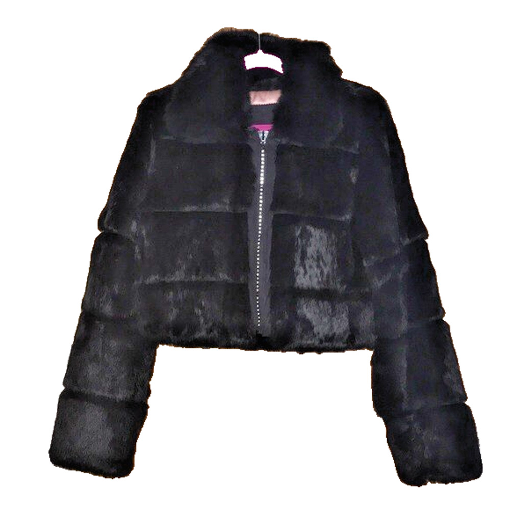 RARE Vintage Y2K Rocawear Rabbit Fur Jacket Coat Authentic Small Rhinestone Zip